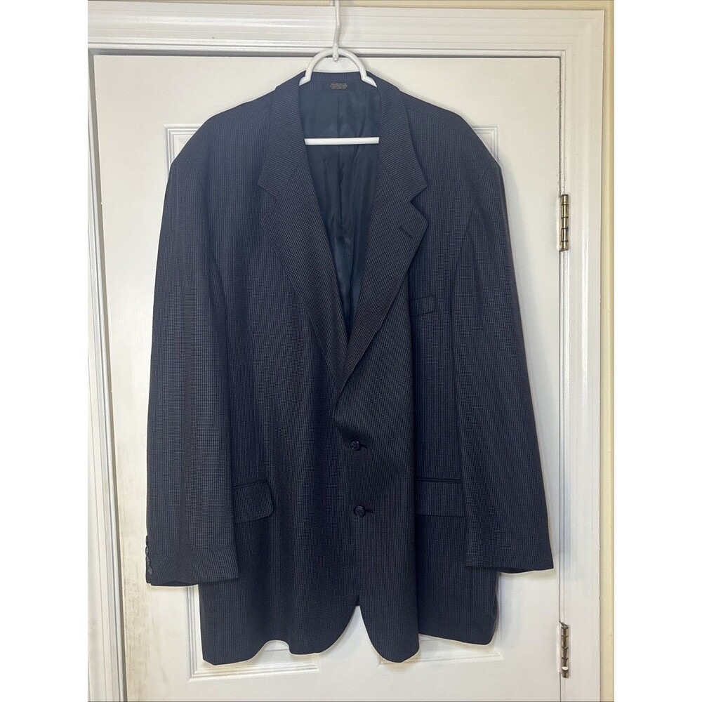ROUNDTREE & YORKE BLAZER SIZE 54L SPORT COAT LONG FIT 2 BUTTON SUIT JACKET BLUE